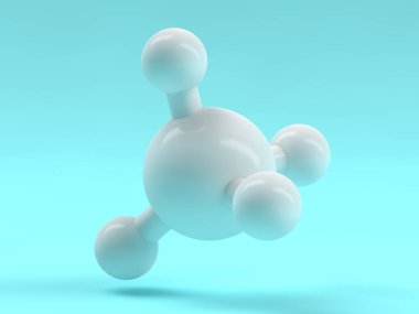 Methane Molecules Background. 3D rendering clipart