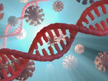 DNA chain. Abstract scientific background. 3D rendering clipart