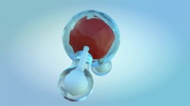 Animasyonlu su molekülü. Molekül ile bilim arka plan. 3D rendring