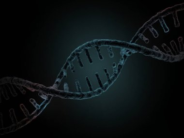 DNA zinciri. Bilimsel arka plan. 3D render