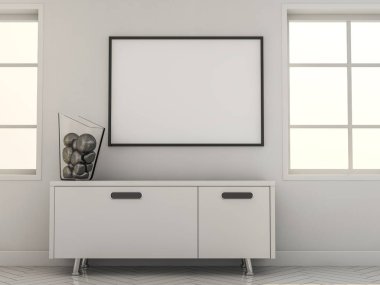 Poster çerçeve Mockup iç ile. 3D