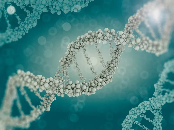 DNA-keten. Abstracte wetenschappelijke achtergrond. 3D-rendering — Stockfoto