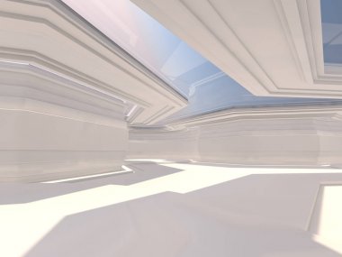 Soyut modern mimari arka plan. 3d oluşturma