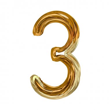 Görüntü üzerinde beyaz izole altın rengi alfabesi. 3D