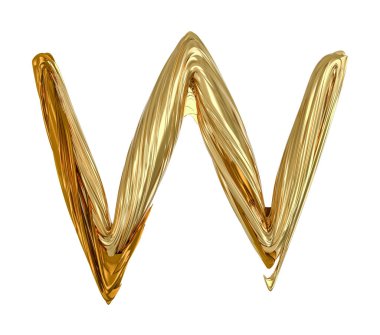 Görüntü üzerinde beyaz izole altın rengi alfabesi. 3D