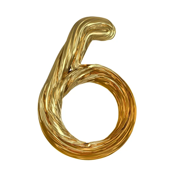 Imagem do alfabeto de cor dourada isolado em branco. 3D — Fotografia de Stock
