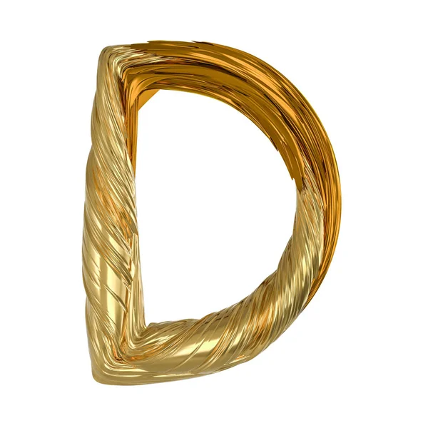 Imagem do alfabeto de cor dourada isolado em branco. 3D — Fotografia de Stock