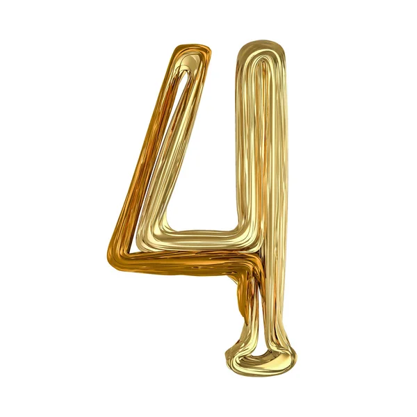 Obrázek barva zlata abecedy izolované na bílém. 3D — Stock fotografie