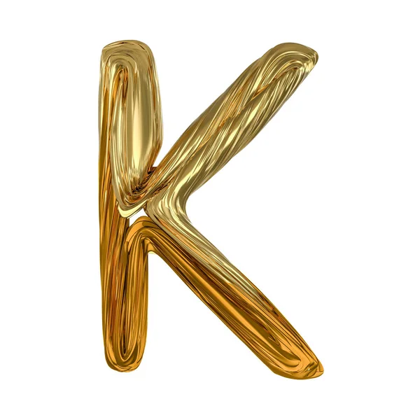Afbeelding van gouden kleur alfabet geïsoleerd op wit. 3D — Stockfoto