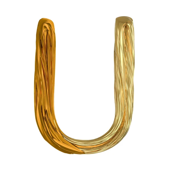 Imagen de alfabeto dorado aislado en blanco. 3D — Foto de Stock