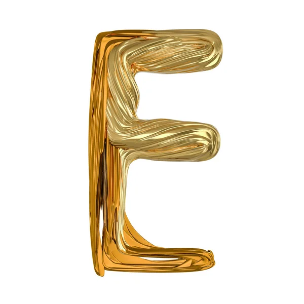 Arany színű ábécé elszigetelt fehér képe. 3D — Stock Fotó