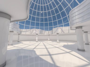 Soyut modern mimari arka plan. 3d oluşturma