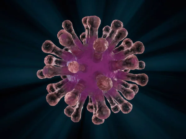 Вірус в організмі в макромасштабі. 3D візуалізація — стокове фото