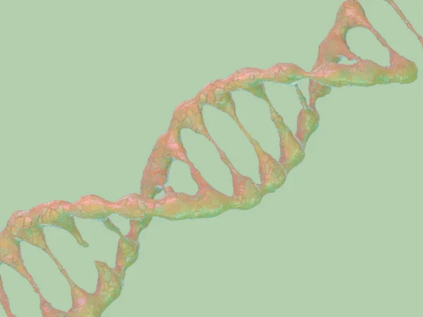 Řetězec DNA. Vědecké pozadí abstraktní. 3D vykreslování — Stock fotografie