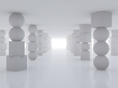 Modern mimari arka plan. 3D
