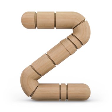 Büyük harf Z. Büyük harf. Tahta fütürist yazı tipi. Oyulmuş alf