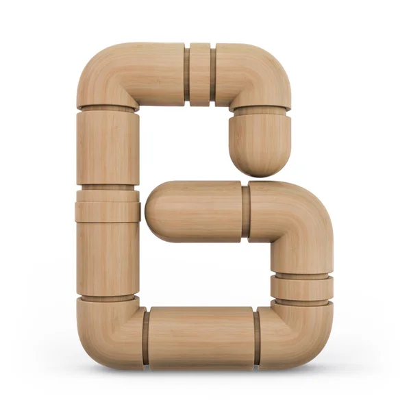 Lettre majuscule B. majuscule. Fonte futuriste en bois. Alph sculpté — Photo