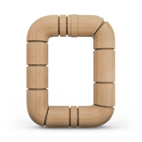 Número 0. Signo digital. Fuente futurista de madera. Alfabeto tallado. 3d . —  Fotos de Stock