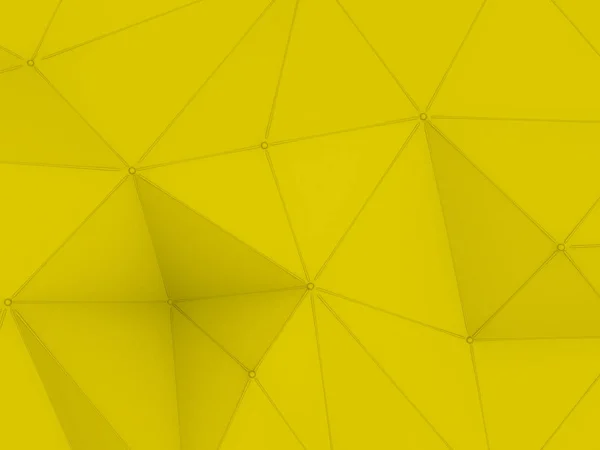 Astratto modello poligonale giallo di lusso. 3D — Foto Stock
