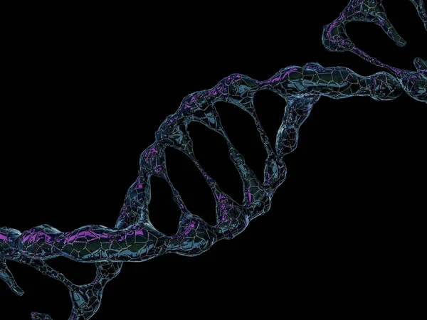 Catena del DNA. Esperienza scientifica astratta. Rendering 3D — Foto Stock