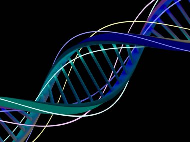 DNA zinciri. Bilimsel arka plan. 3D render