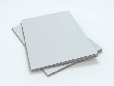 Beyaz arka planda boş bir fotorealistik broşür modeli. 3d