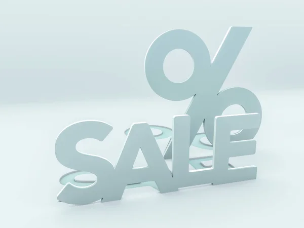 Fondo de ventas estacionales. Porcentaje de letreros y letras de venta. 3D — Foto de Stock