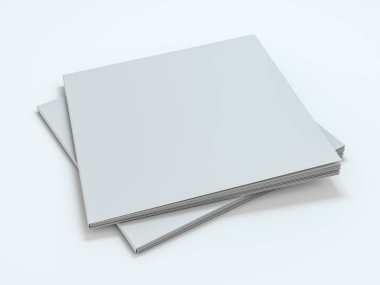 Beyaz arka planda boş bir fotorealistik broşür modeli. 3d