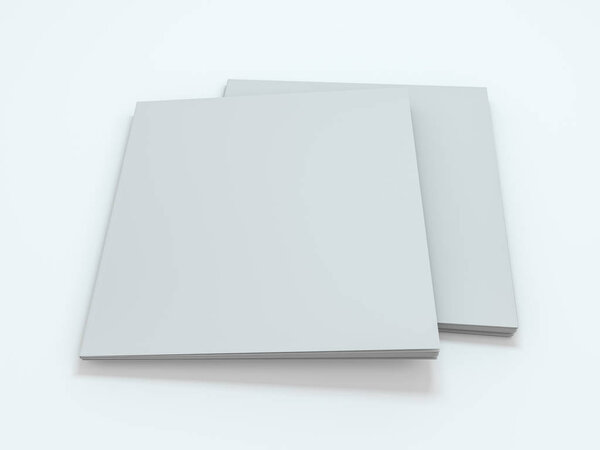 Blank photorealistic brochure mockup on white background. 3D
