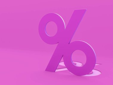 Seasonal sales background. Percent sign. 3D