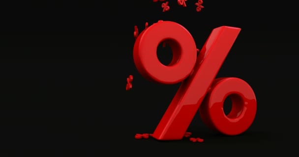 Fundo de vendas sazonal animado com padrão de desconto percentual. 3D — Vídeo de Stock