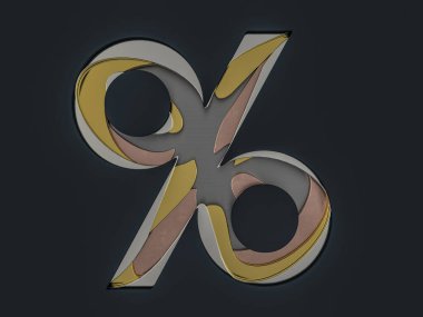 Mevsimlik satış geçmişi. Siyaha yüzde işareti. 3d