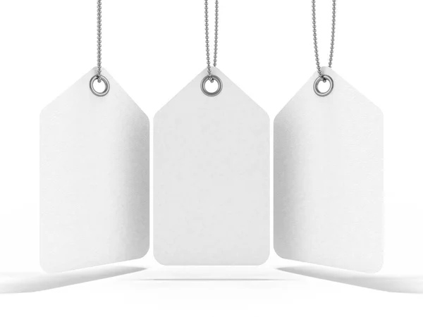 White label or price tag on white background. 3D — Stock Photo, Image