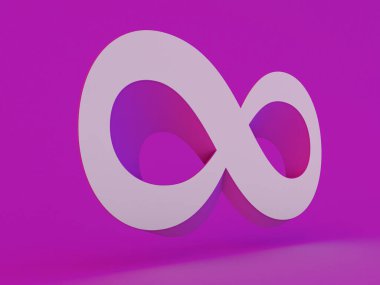 Sonsuzluk sanat bilgisinin sembolü. Şekil 8 'in birleşimi. Sonsuz konsept simgesi. 3B görüntüleme