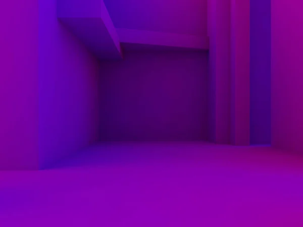 Abstrato Arquitetura Moderna Fundo Vazio Espaço Aberto Interior Violeta Renderização — Fotografia de Stock