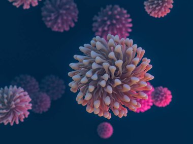 Çin patojen solunum yolu Coronavirus 2019-ncov gribi. Pandemik risk kavramı. 3d oluşturma