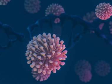 Çin patojen solunum yolu Coronavirus 2019-ncov gribi. Pandemik risk kavramı. 3d oluşturma