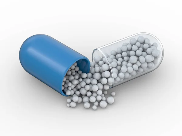 Many Colorful Pills Isolated White Rendering — Stock Photo, Image