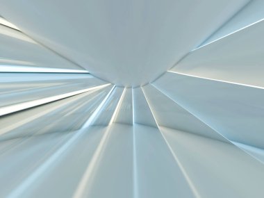 Soyut modern mimari arka plan, boş açık alan iç mekanı. 3B görüntüleme