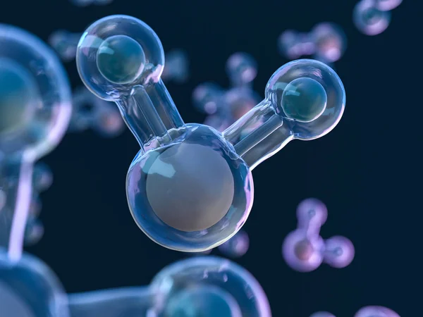 Molécula Agua Ecología Biología Bioquímica Renderizado — Foto de Stock