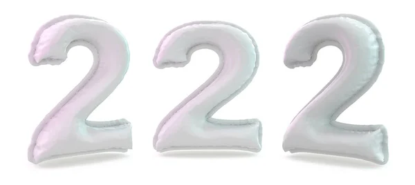 Number Digital Sign Inflatable White Balloon Background Rendering — Stock Photo, Image