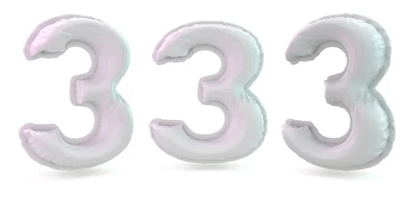 Numer Cyfrowy Znak Nadmuchiwany Biały Balon Tle Renderowanie — Zdjęcie stockowe