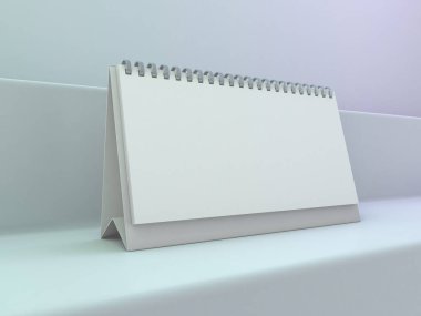 Boş masa takvimi. Model tasarım lüks konsept. 3d oluşturma