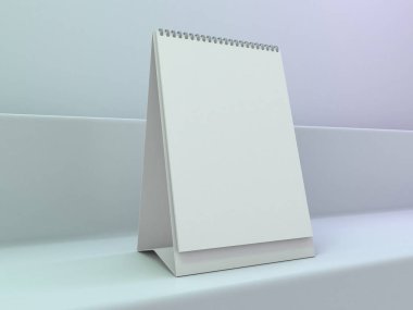 Boş masa takvimi. Model tasarım lüks konsept. 3d oluşturma