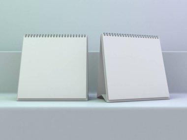 Boş masa takvimi. Model tasarım lüks konsept. 3d oluşturma