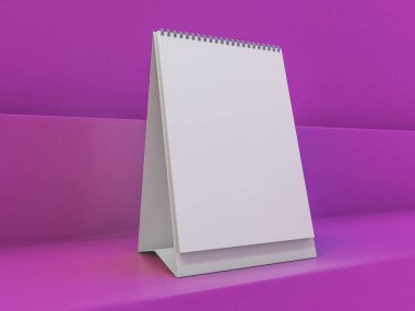 Boş masa takvimi. Model tasarım lüks konsept. 3d oluşturma