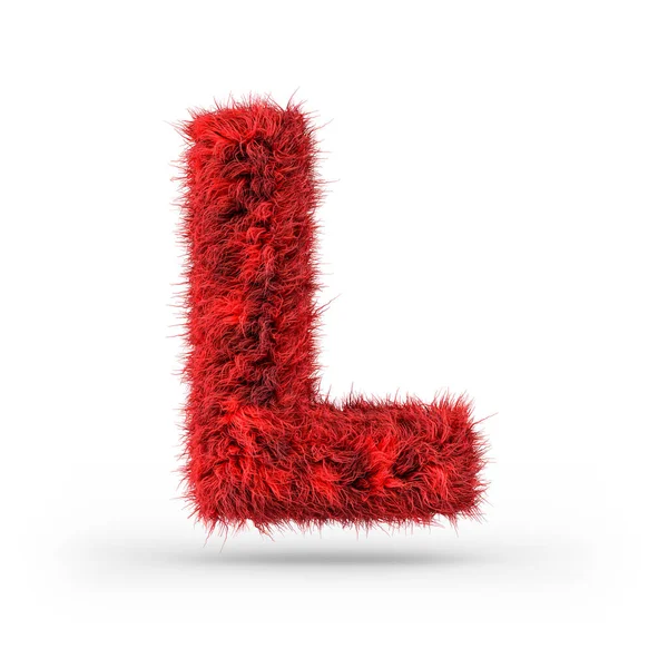 Großbuchstabe Großbuchstaben Rote Flauschige Und Pelzige Schrift Rendering — Stockfoto