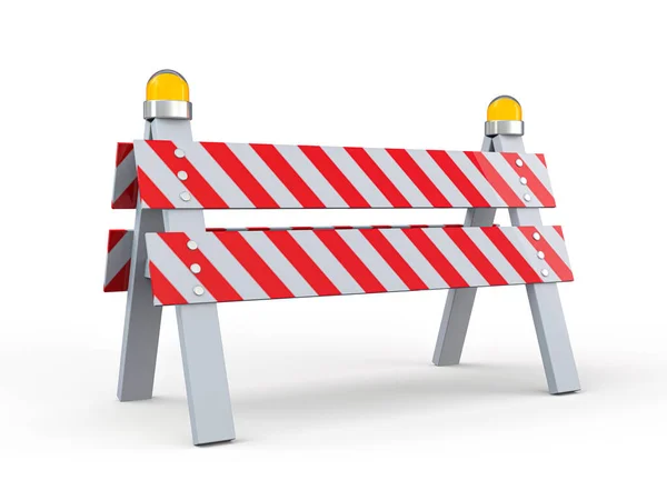 Anzeichen Für Straßenbauarbeiten Gefahrenwarnung Rendering — Stockfoto