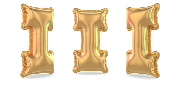 Κεφαλαίο Γράμμα Uppercase Φουσκωτό Χρυσό Μπαλόνι Στο Φόντο Απόδοση — Φωτογραφία Αρχείου