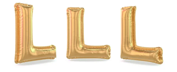 Заглавная Буква Прописная Надувной Золотой Шарик Заднем Плане Рендеринг — стоковое фото